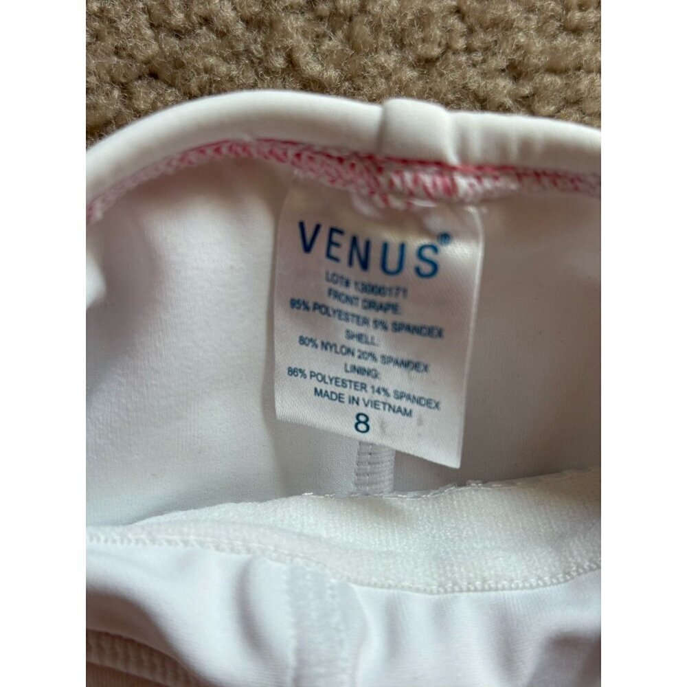 Venus 1 Piece Women’s Swimsuit Ruched Coral White Beaded Neck Accents Womens 8 - Picture 5 of 6